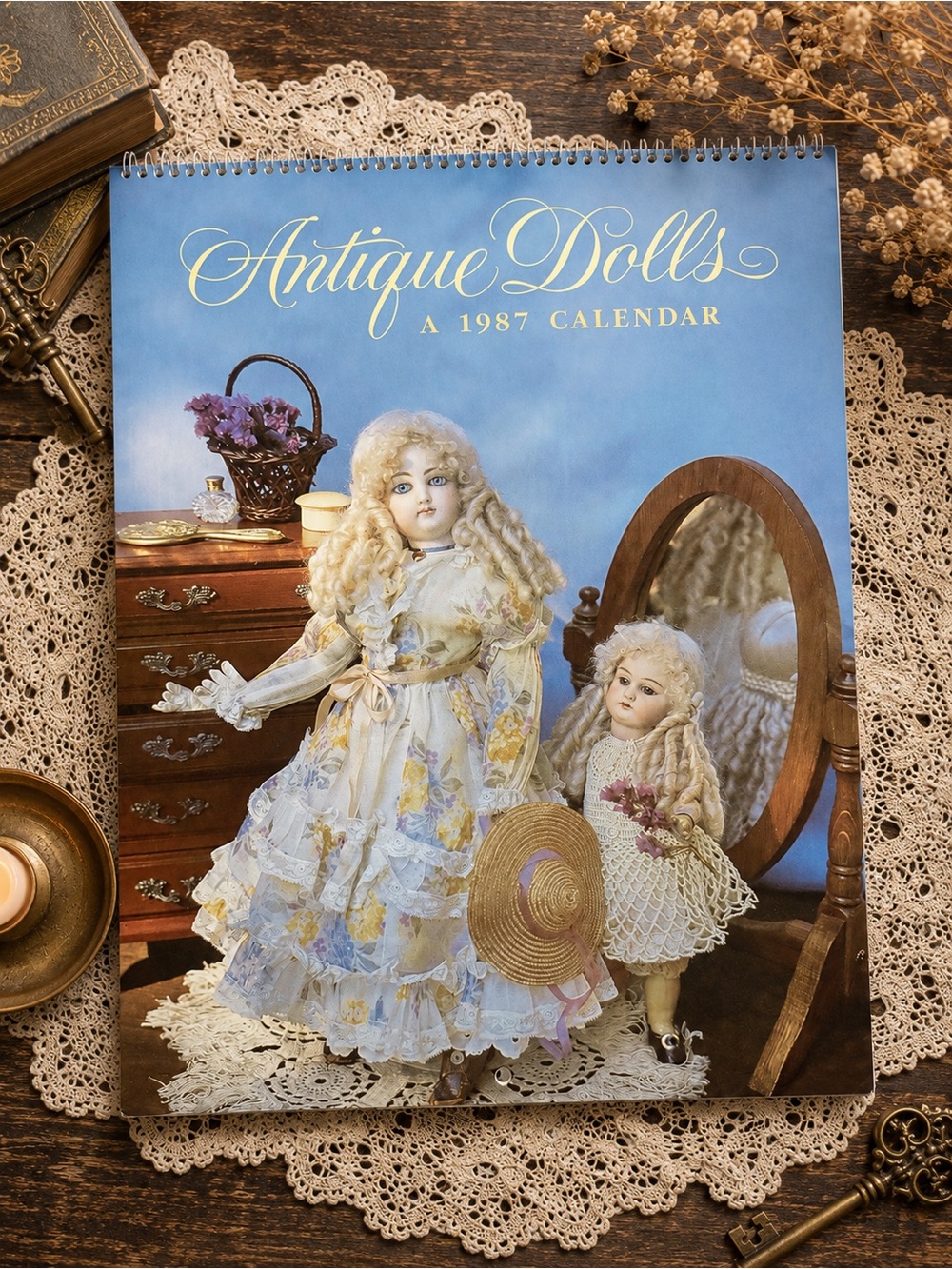 Vintage 1987 Antique Dolls Calendar